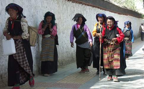 Tibet, Shigatse, pelgrims